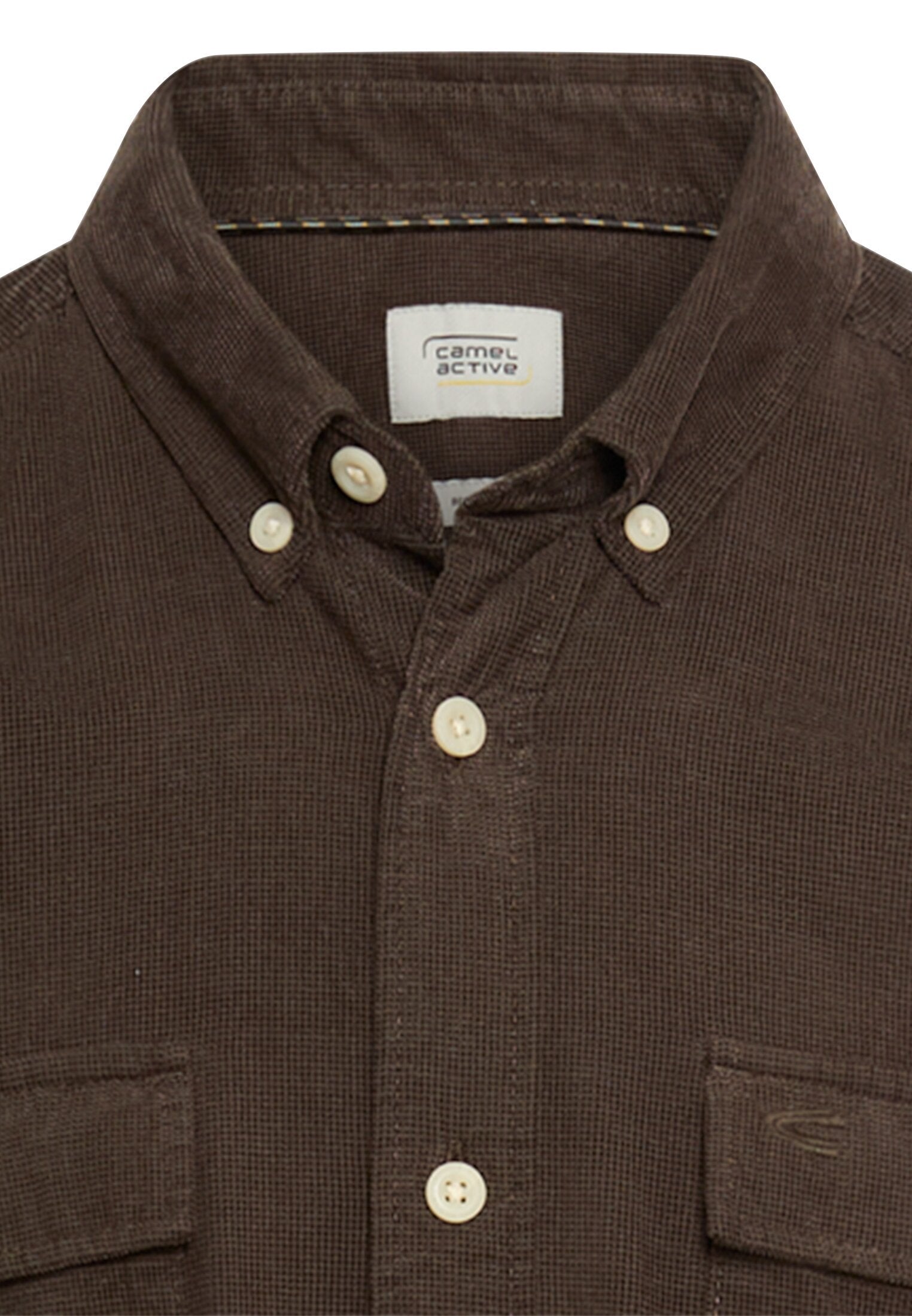 Langarmhemd mit aufgesetzten Taschen (Dark Brown)