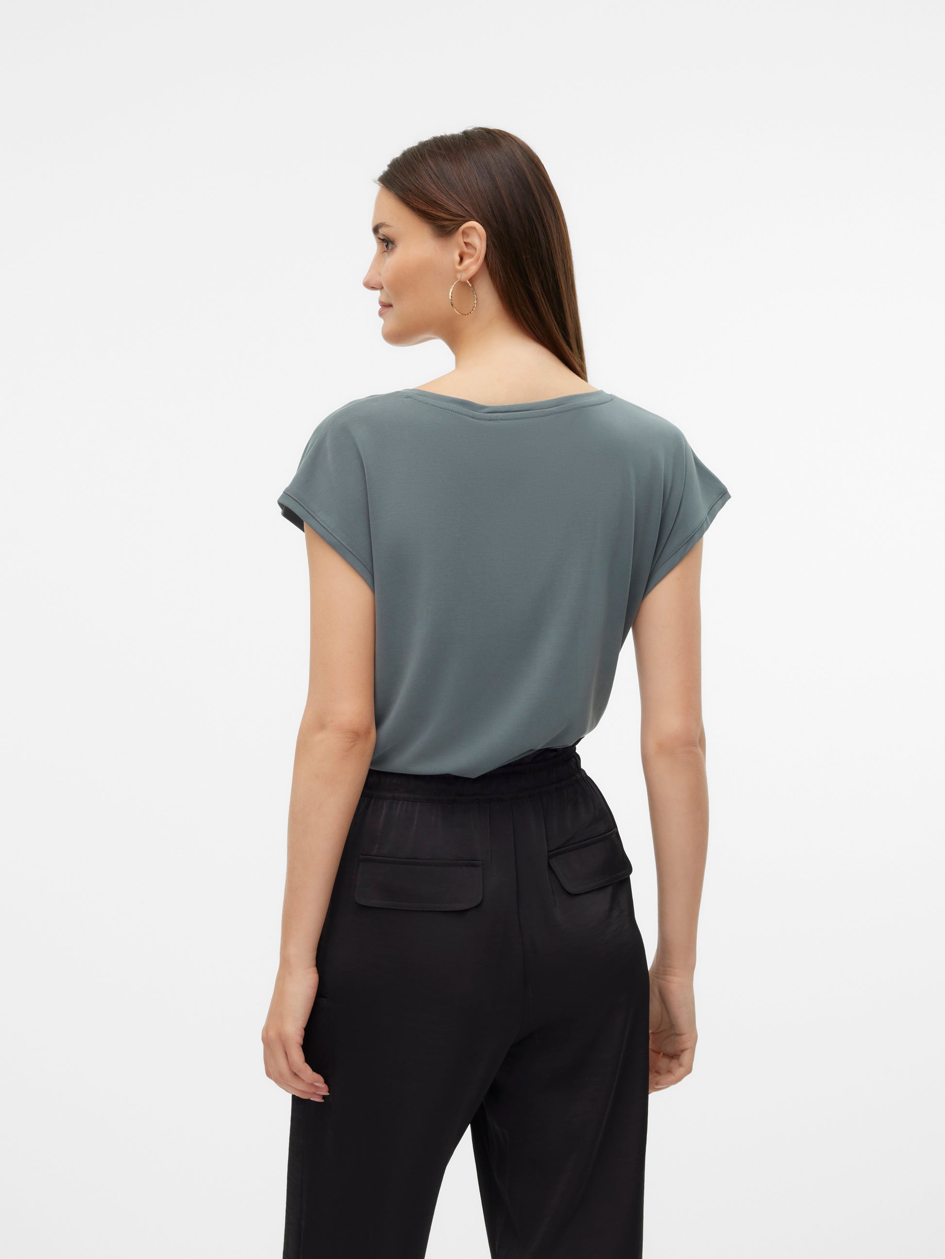 Vmfilli Ss V-neck Tee Noos (Balsam Green)