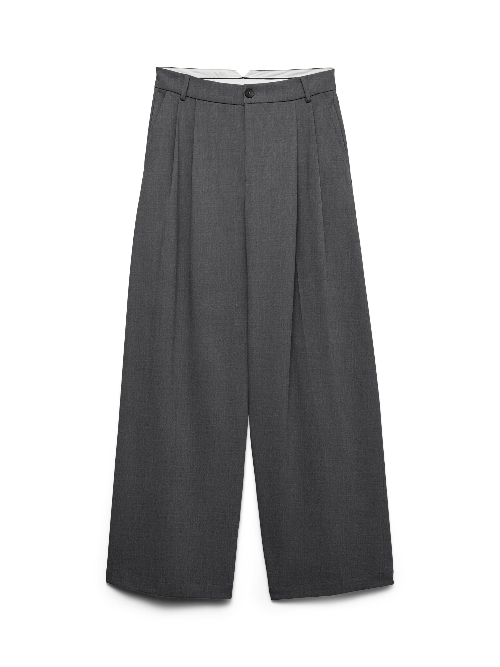Vmstella Mw Wide Pleat Pant Noos (Dark Grey Mel)