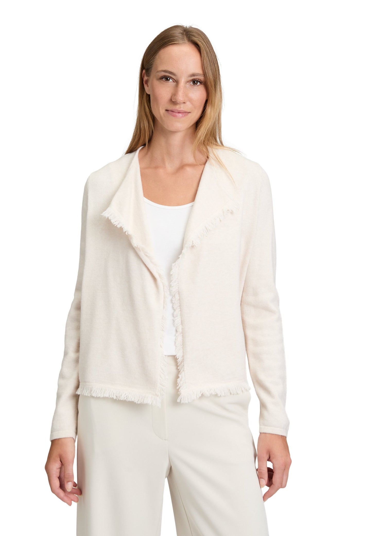 Casual-Strickjacke (Light Beige Mel)