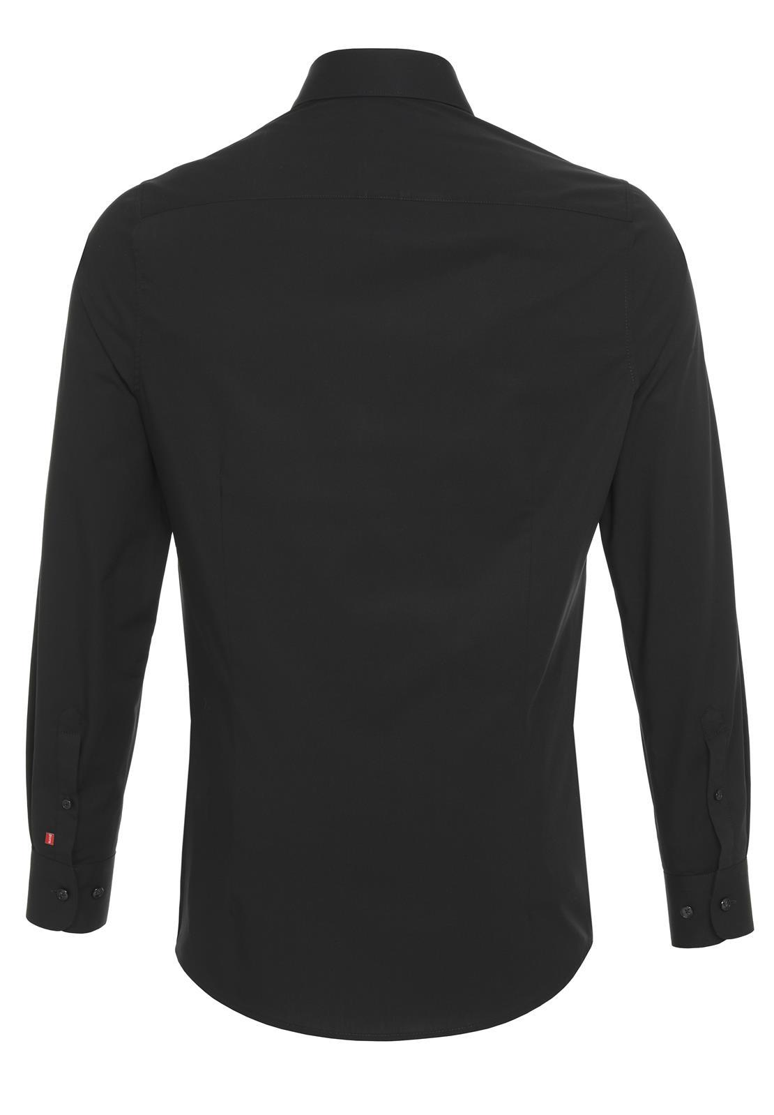 PURE- City Hemd slim fit Langarm (Schwarz)