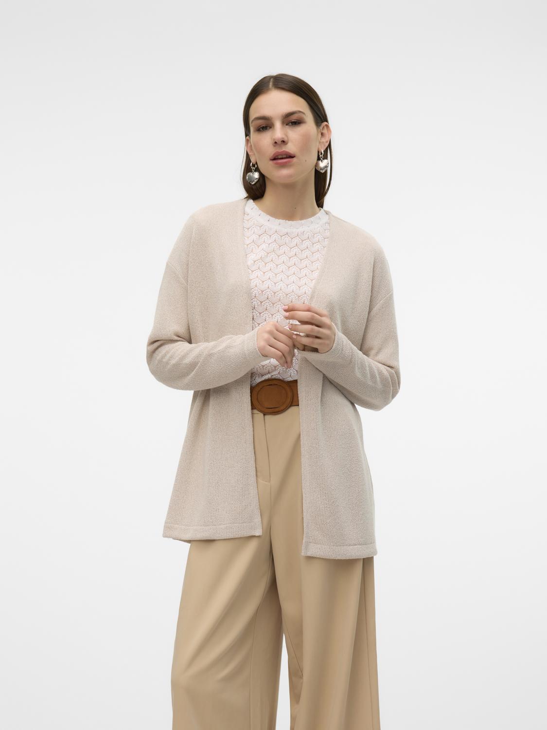 Vmeddie Ls Open Cardigan Ga Noos (Oatmeal)