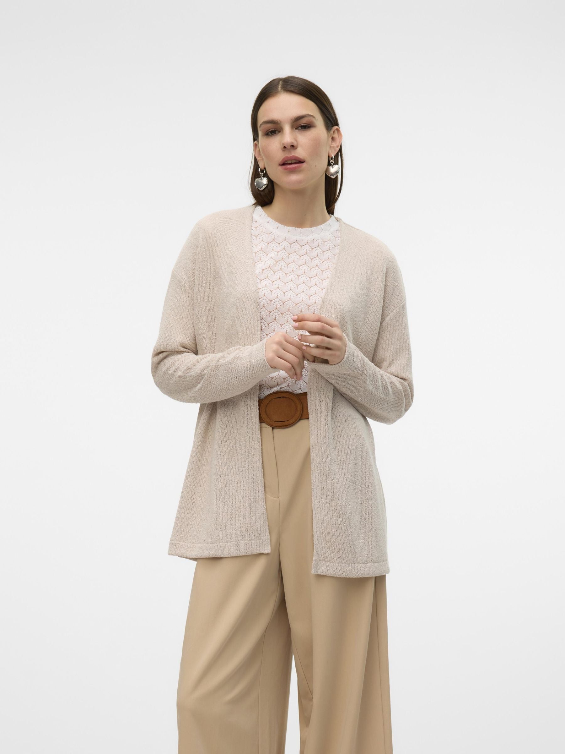 Vmeddie Ls Open Cardigan Ga Noos (Oatmeal)