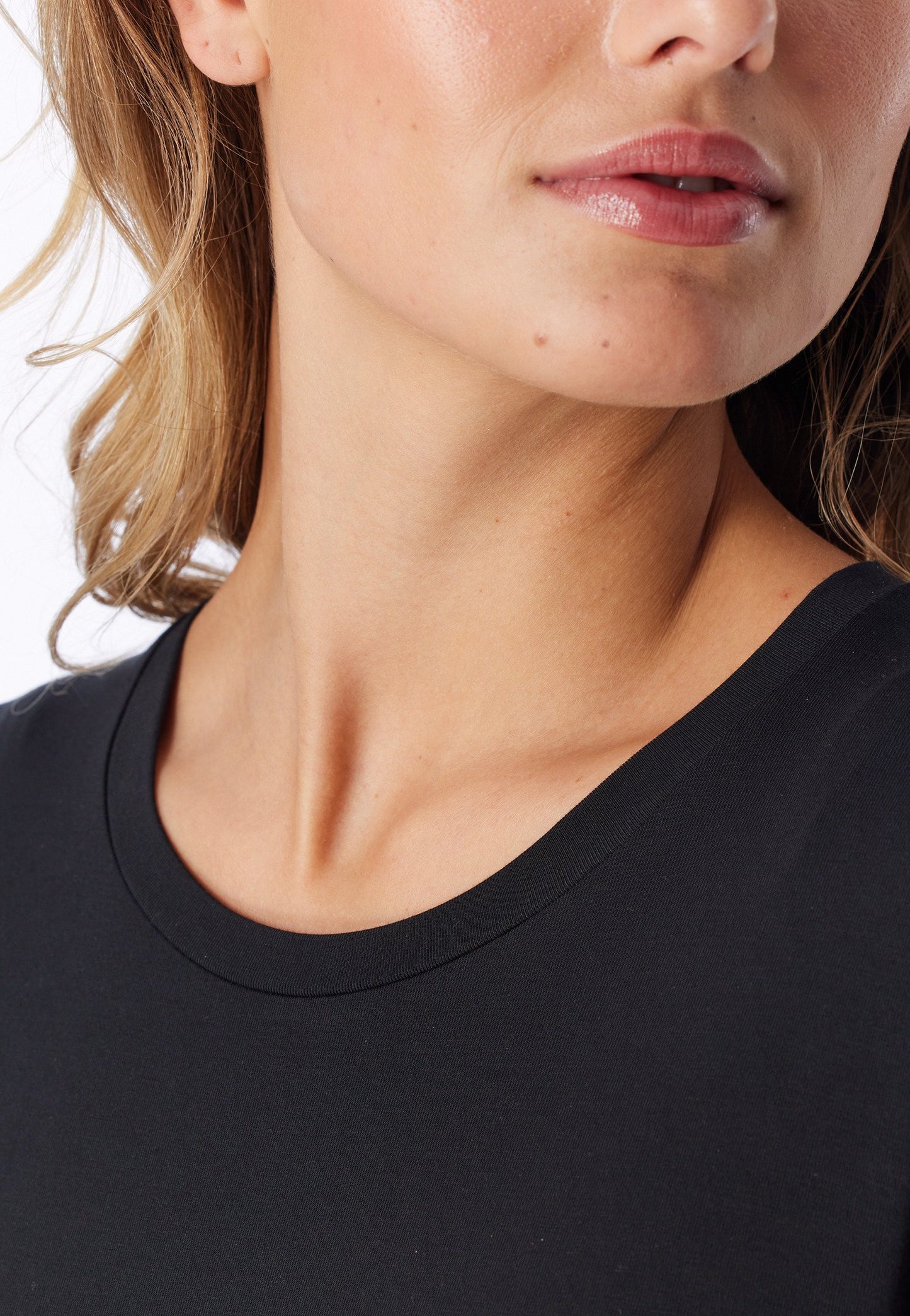 Shirt langarm Rundhals (Schwarz)