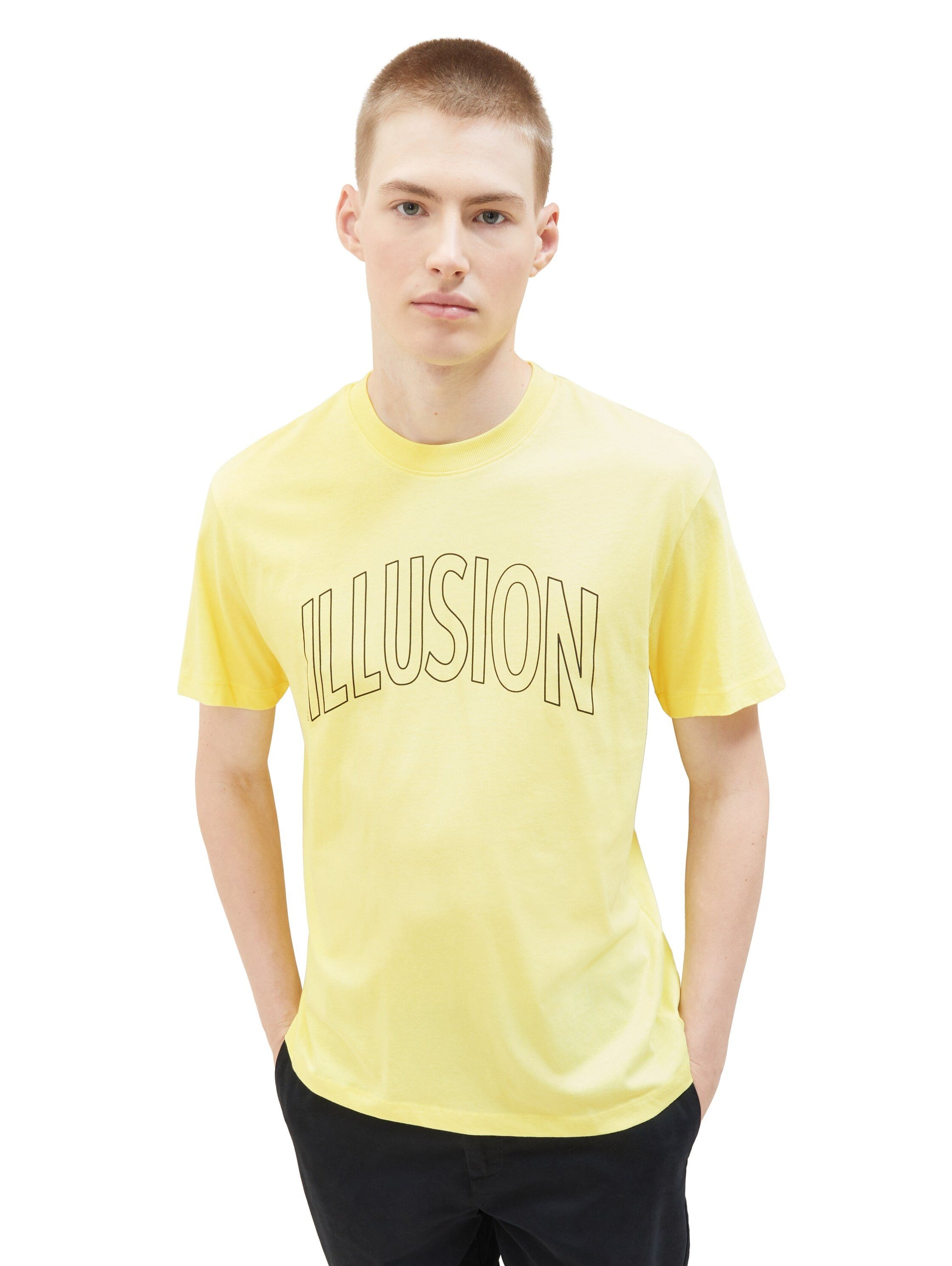 relaxed printed t-shirt (Canary Light)