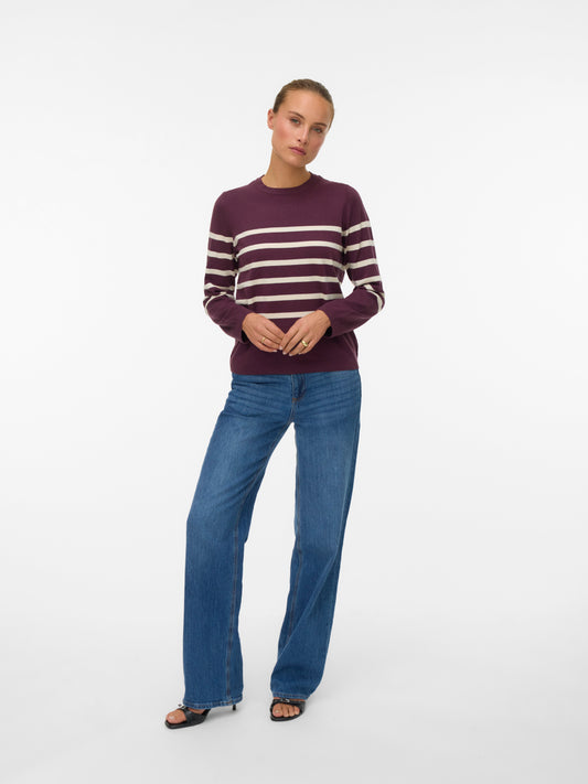 Vmsaba Plain Ls O-neck Pullover Ga Noos (Winetastin)