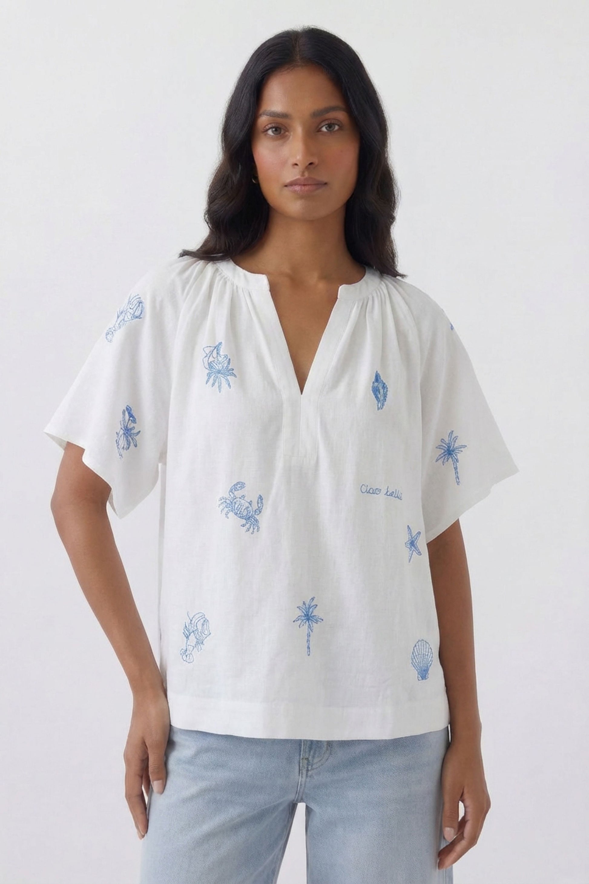 Bluse (White Blue)