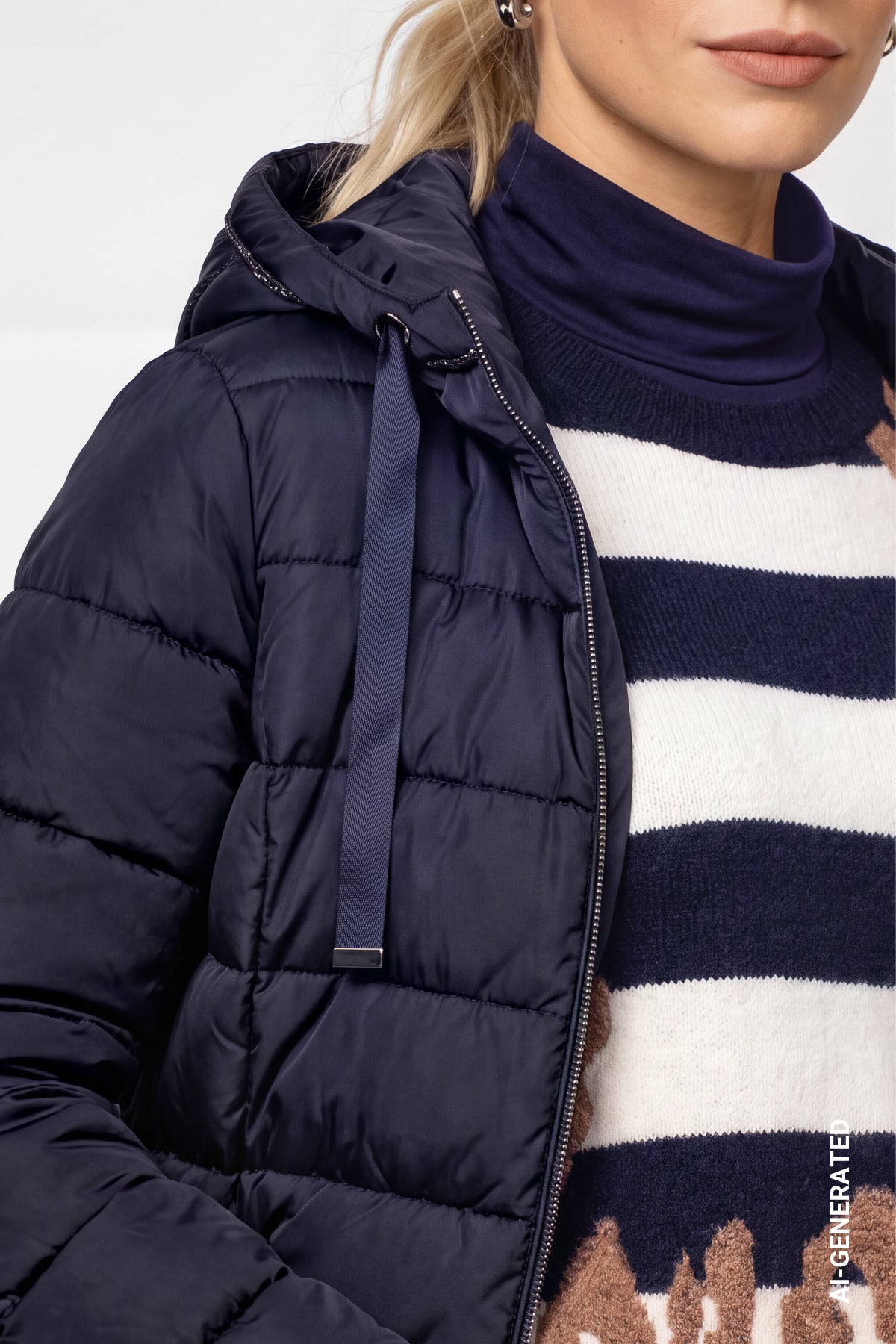 Steppmantel mit Patch (Dark Blue)