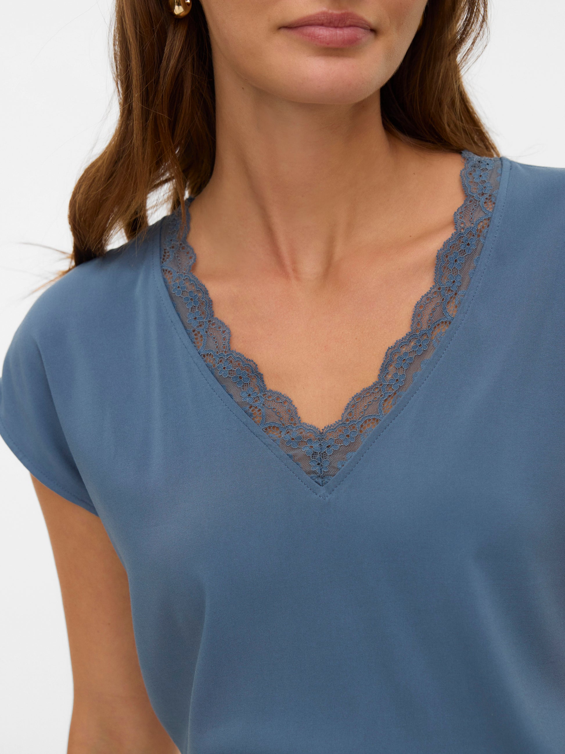 Vmbella Sl Lace Top Wvn Noos (China Blue)
