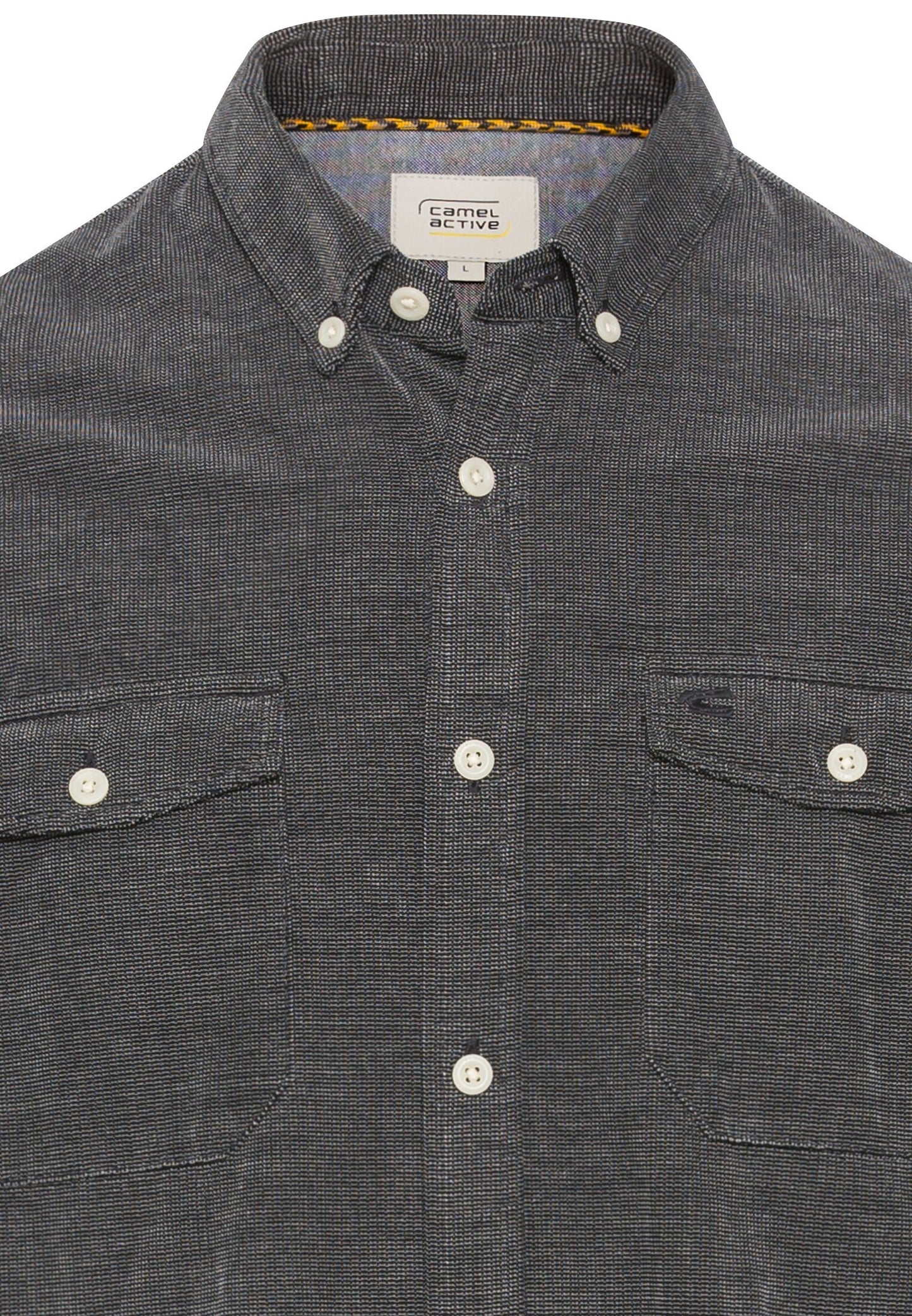 Langarm Hemd in Regular Fit aus Cord (Asphalt)