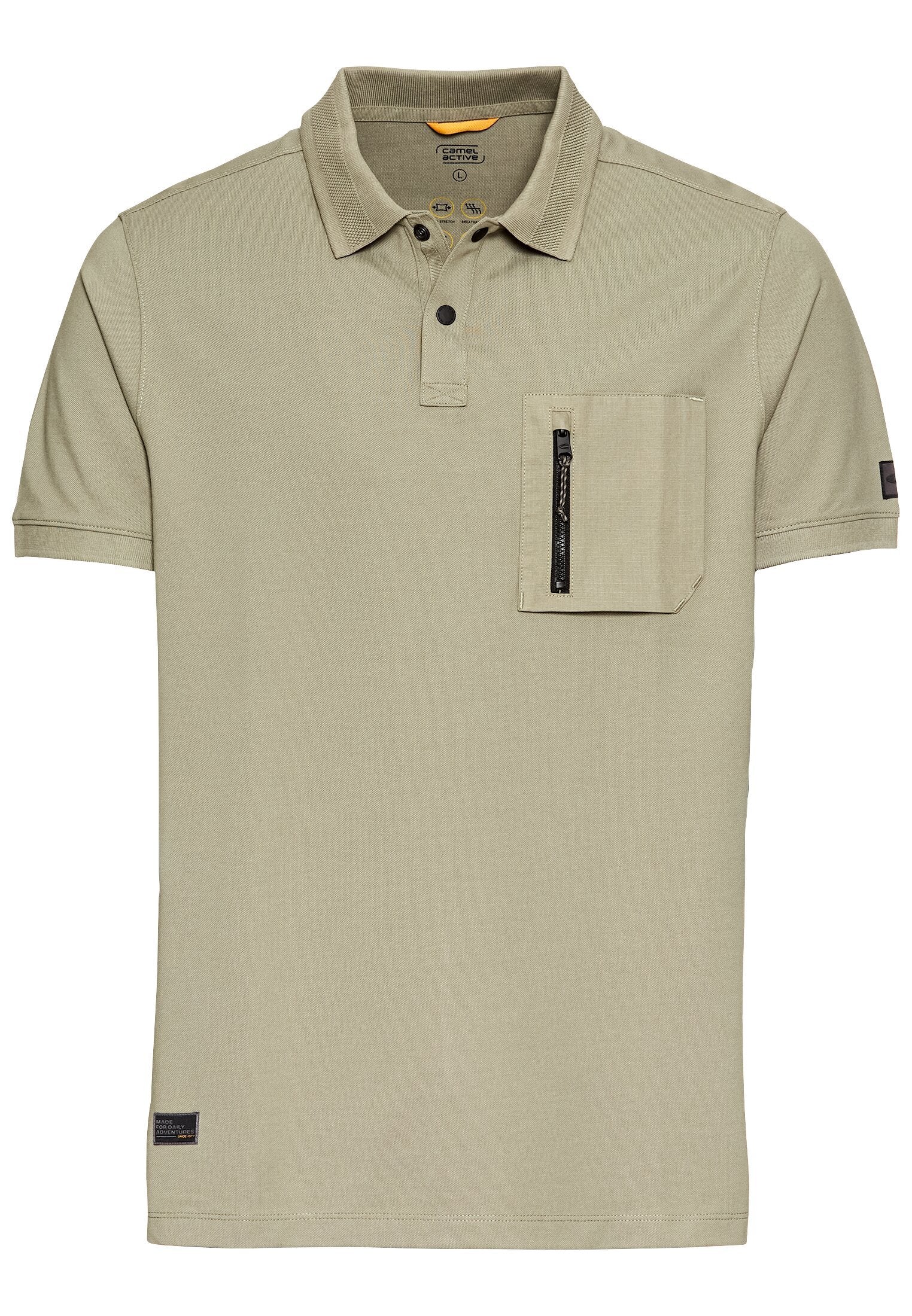 Kurzarm Poloshirt mit Cooling Effekt (Khaki)