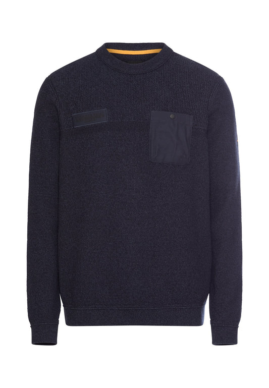 Strickpullover mit Brusttasche (Tinted Blue)