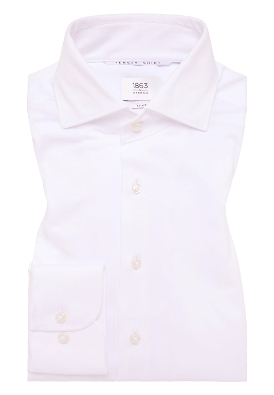 Hemd Jersey Langarm (Weiss)
