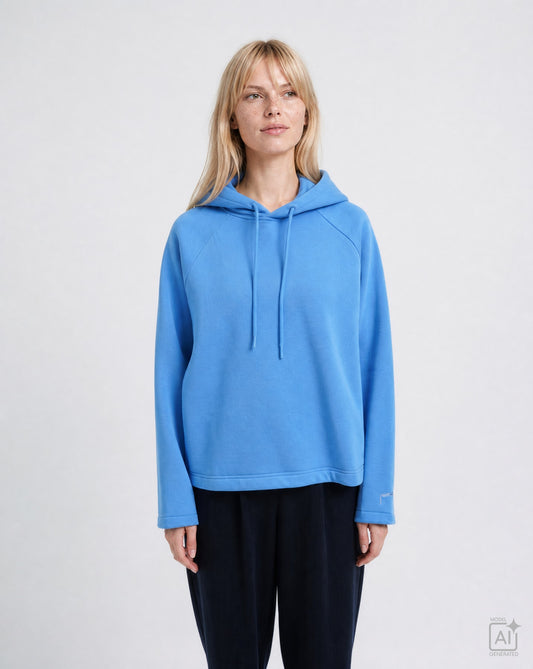 Boxy Hoodie Embroidery (Saphire)