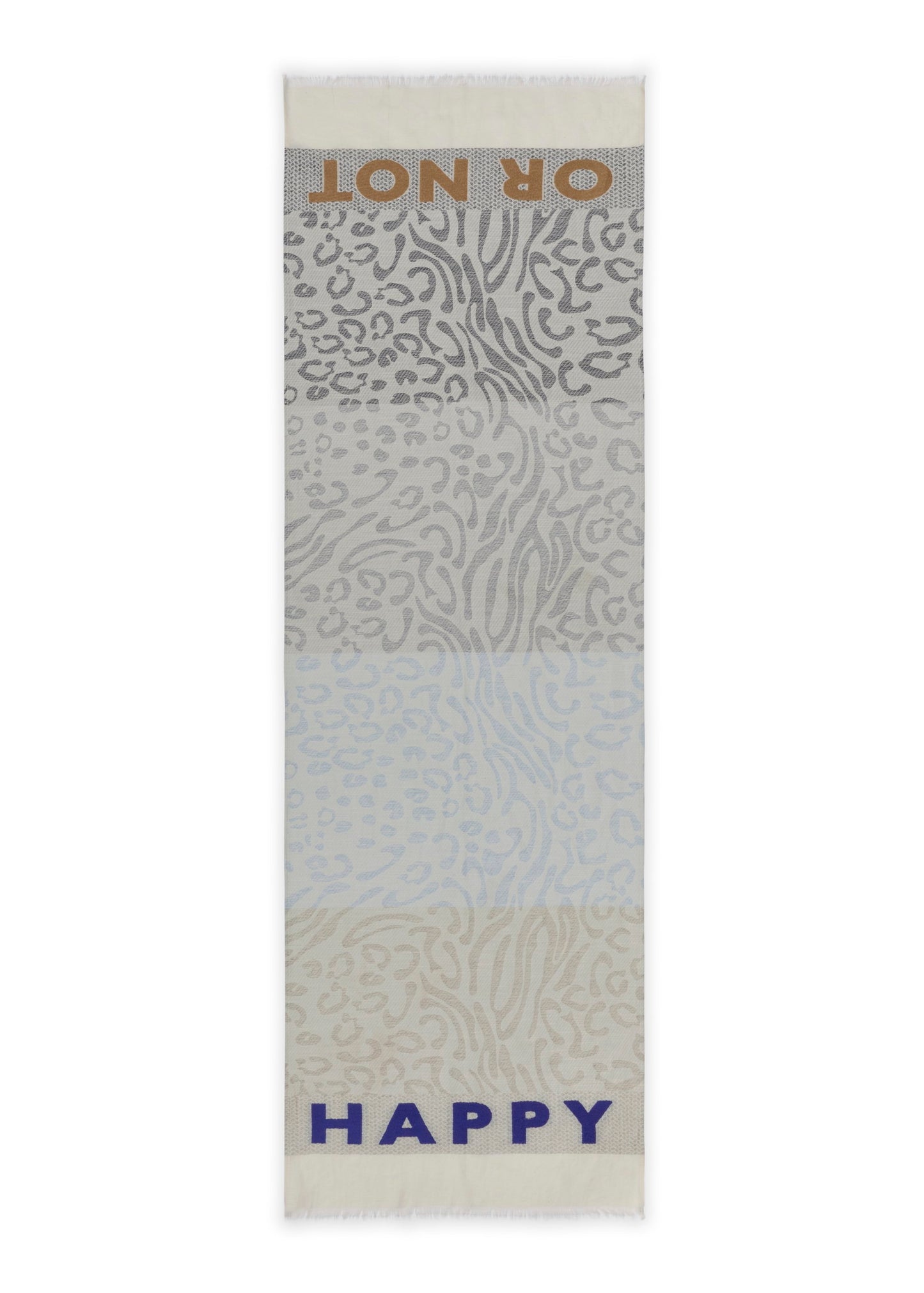 Leichter Schal aus Baumwollmischung mit Leoparden-Muster (Blu2 Blau)