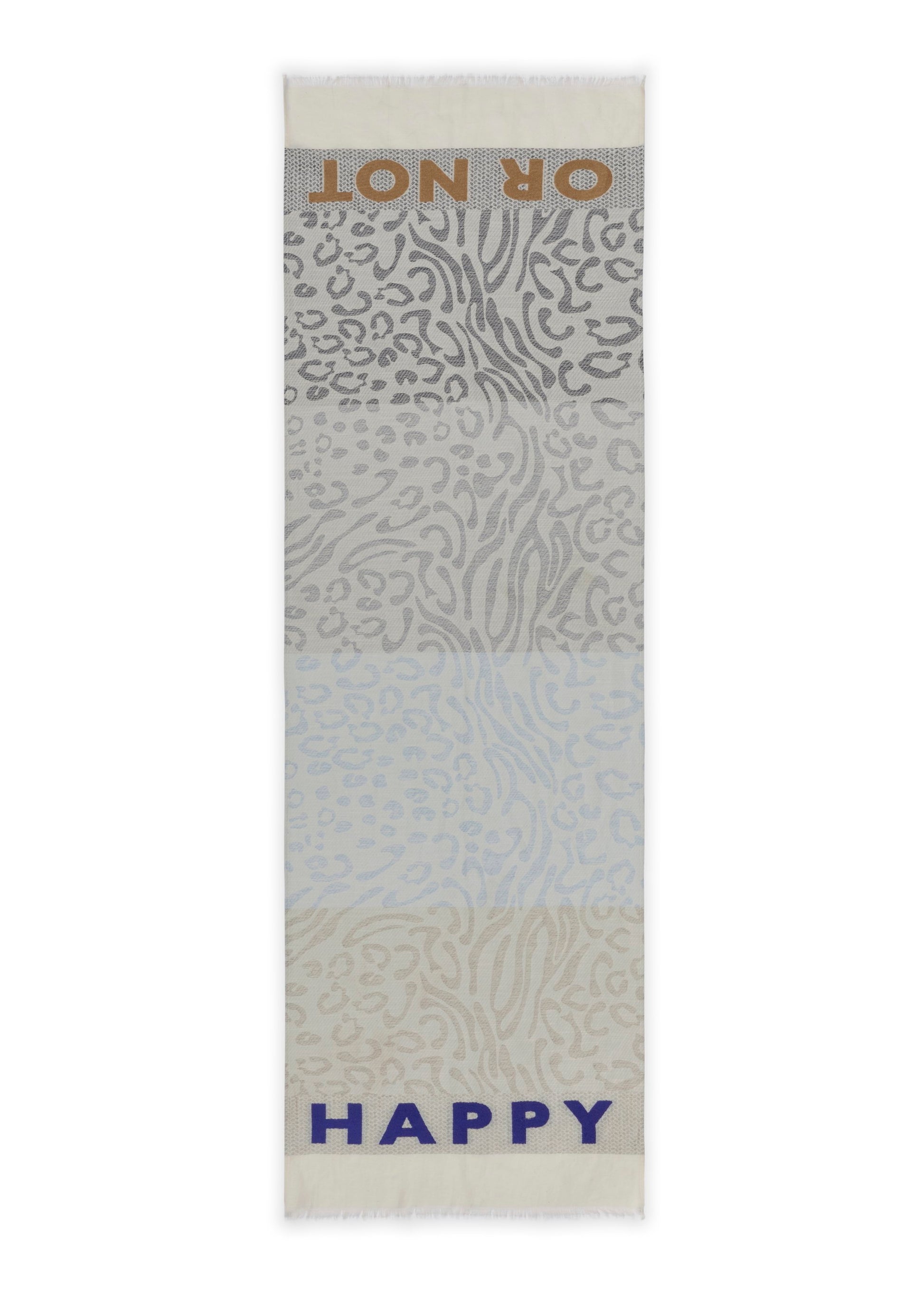 Leichter Schal aus Baumwollmischung mit Leoparden-Muster (Blu2 Blau)