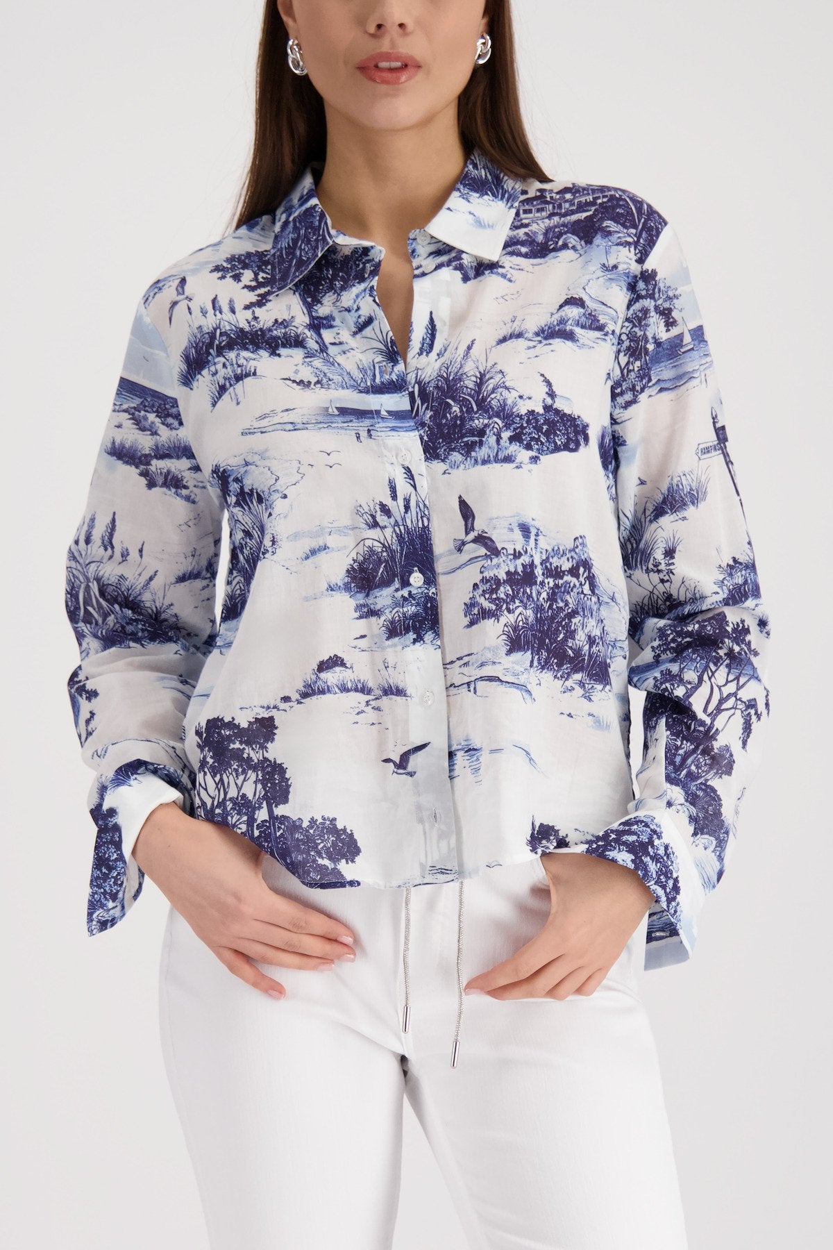 Bluse (Marine Gemustert)