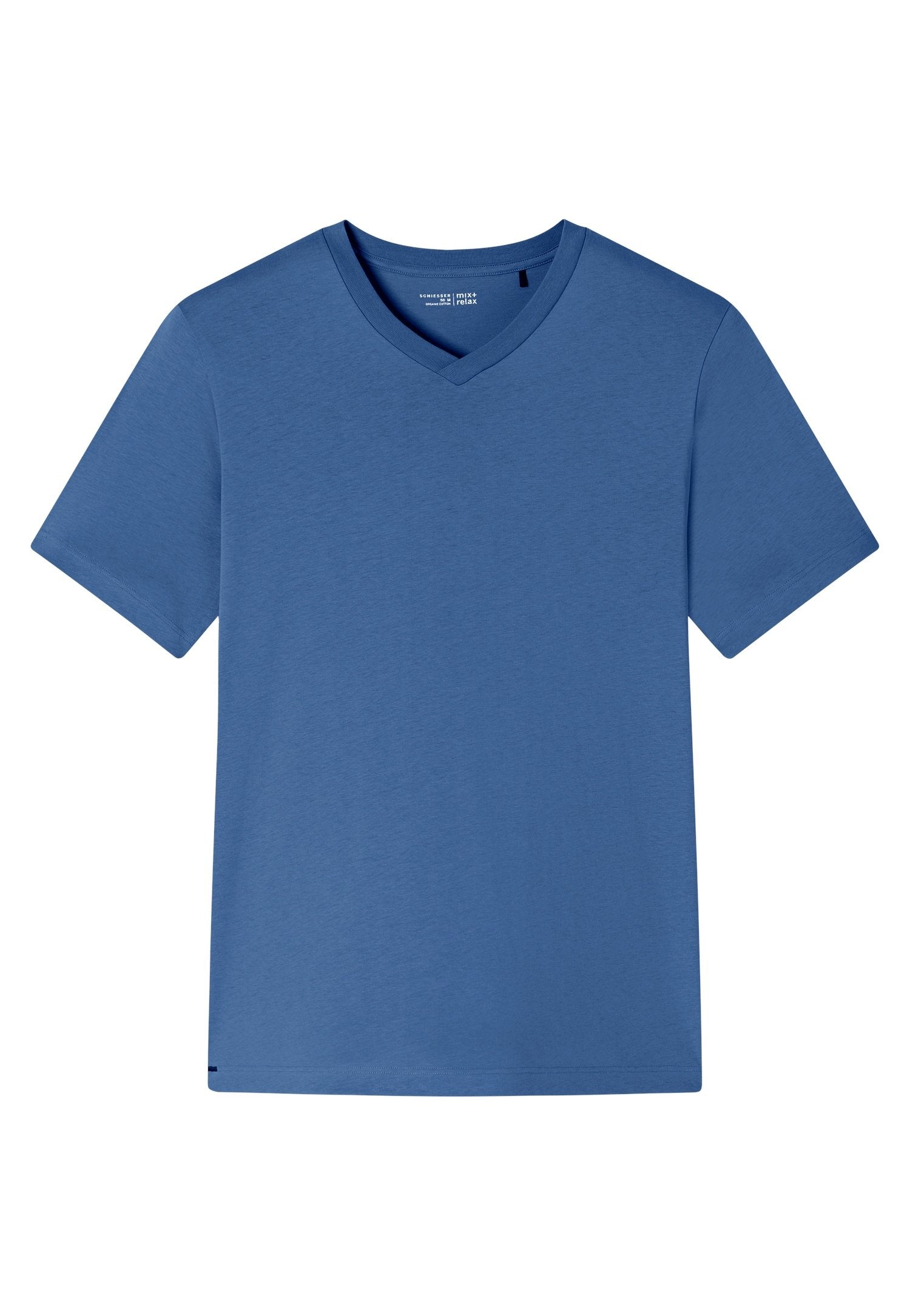 T-Shirt V-Ausschnitt (Atlantikblau)