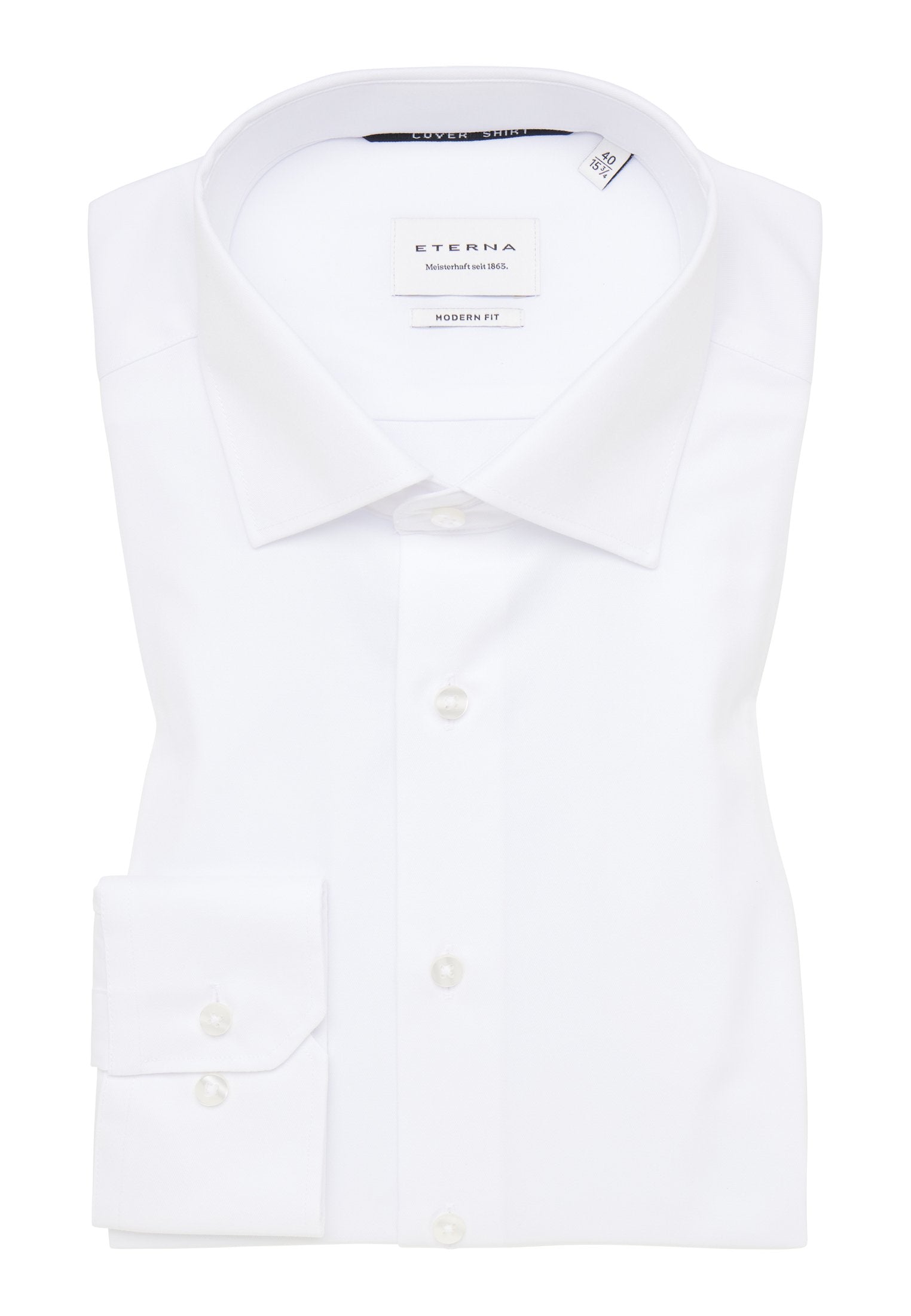 Eterna Langarm Hemd Modern Fit Cover Shirt Twill (Weiss)