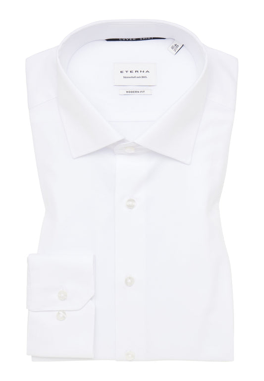 Eterna Langarm Hemd Modern Fit Cover Shirt Twill (Weiss)