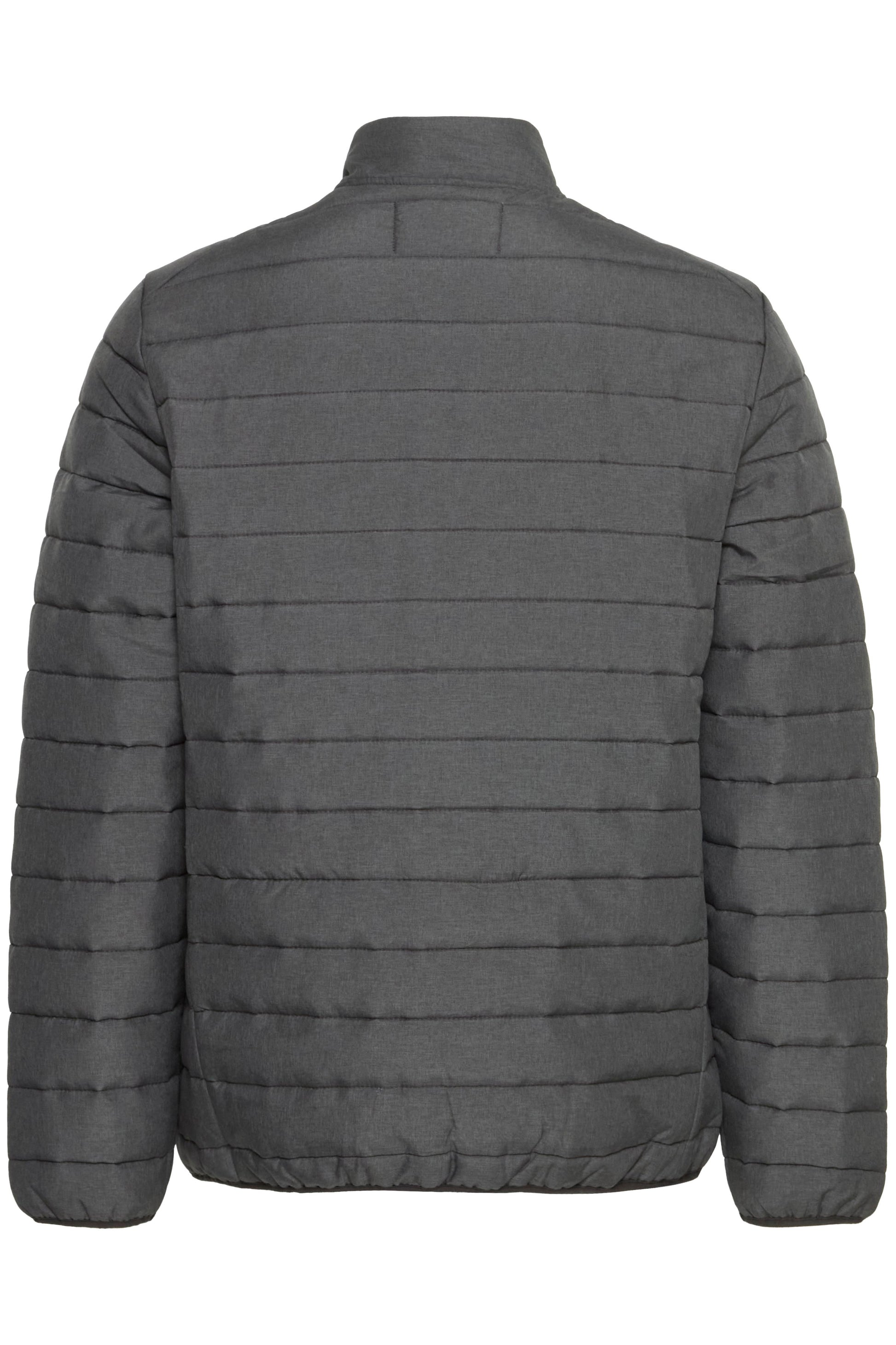BHEDMAR puffer with stand collar (Black Melange)
