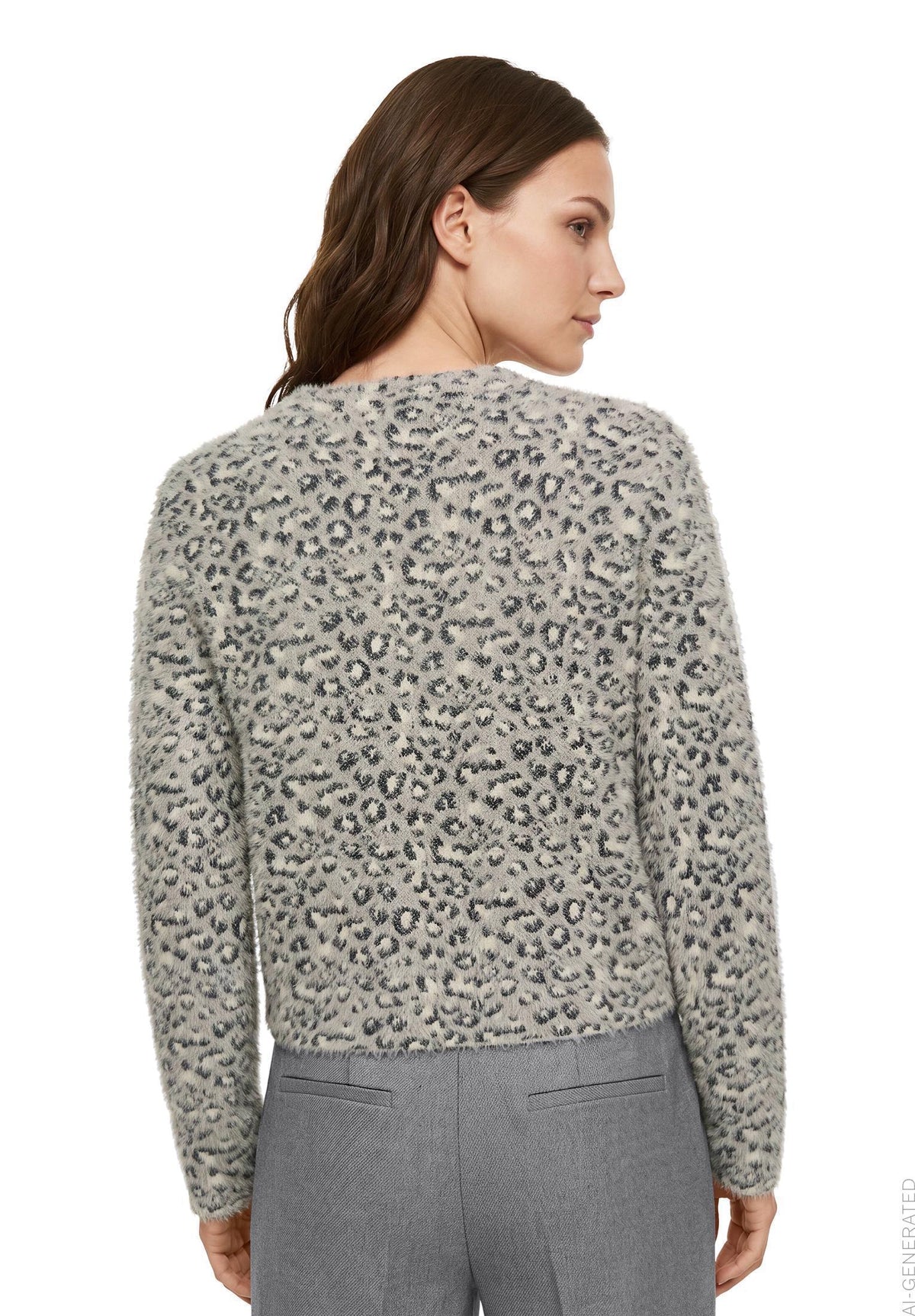 Casual-Strickjacke (Patch Grey/beig)