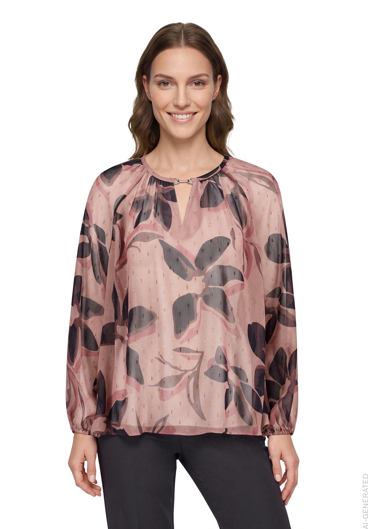 Schlupfbluse (Rosé/black)