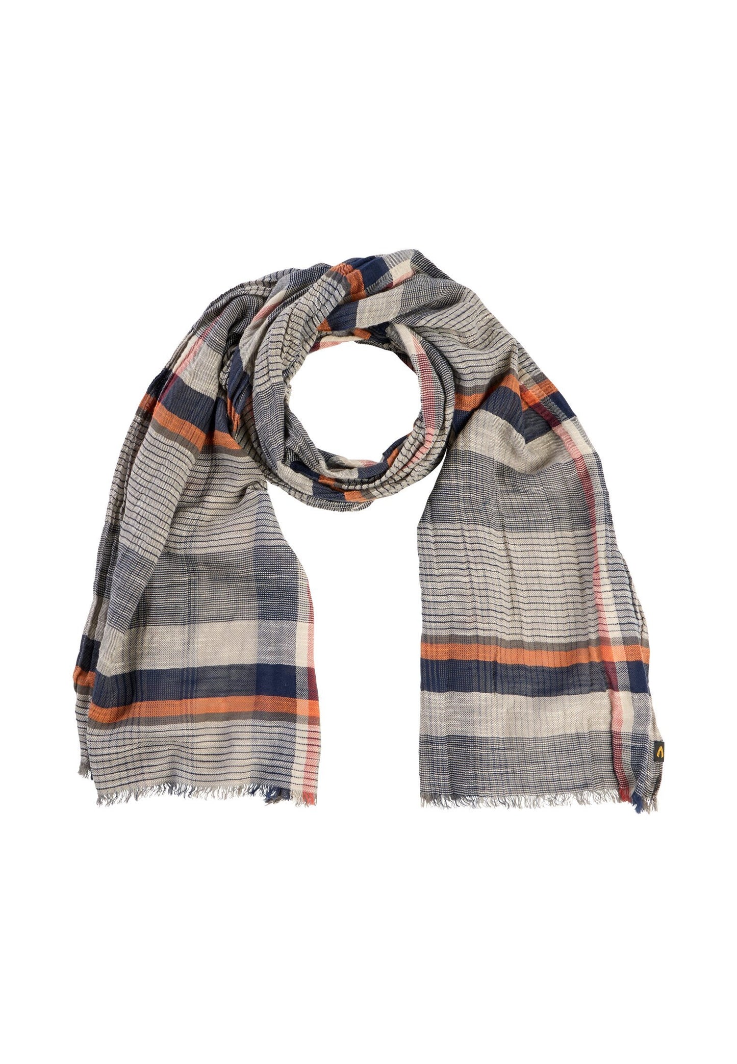 Multicolour Webschal aus Baumwoll-Twill (Burned Orange)