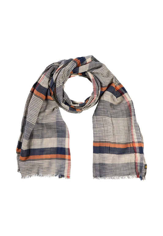 Multicolour Webschal aus Baumwoll-Twill (Burned Orange)