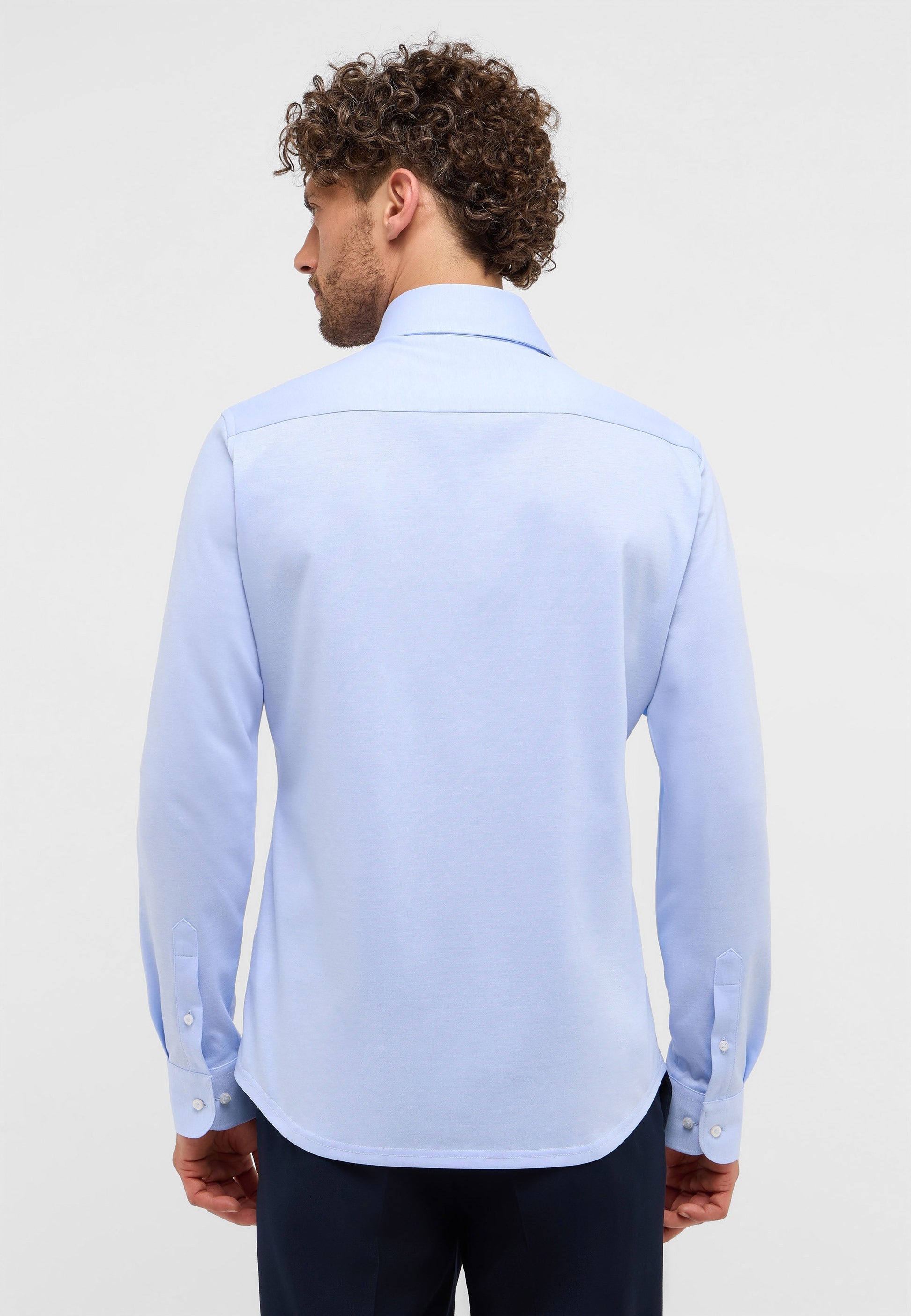 Hemd Single-Jersey Langarm (Himmelblau)