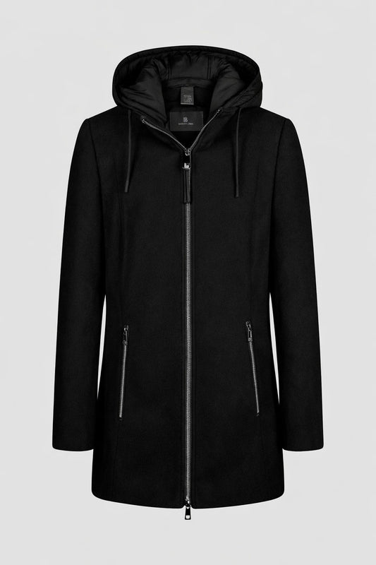 Wolljacke mit Kapuze (Black)