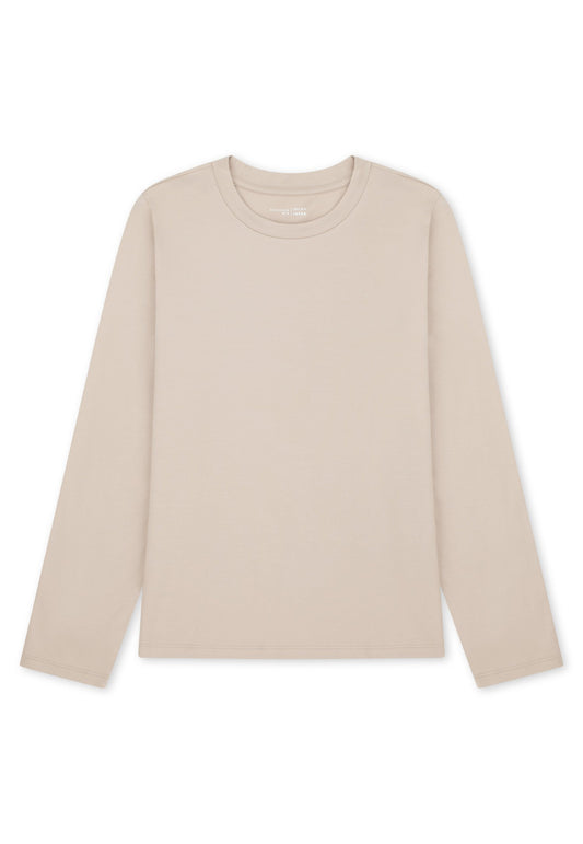 Shirt langarm Rundhals (Bright Taupe)