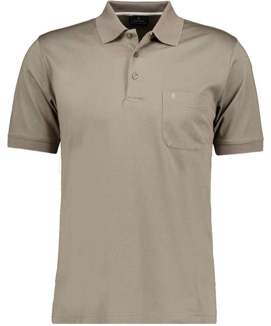 Softknit-Polo mit Brusttasche, kurzarm (Sand)