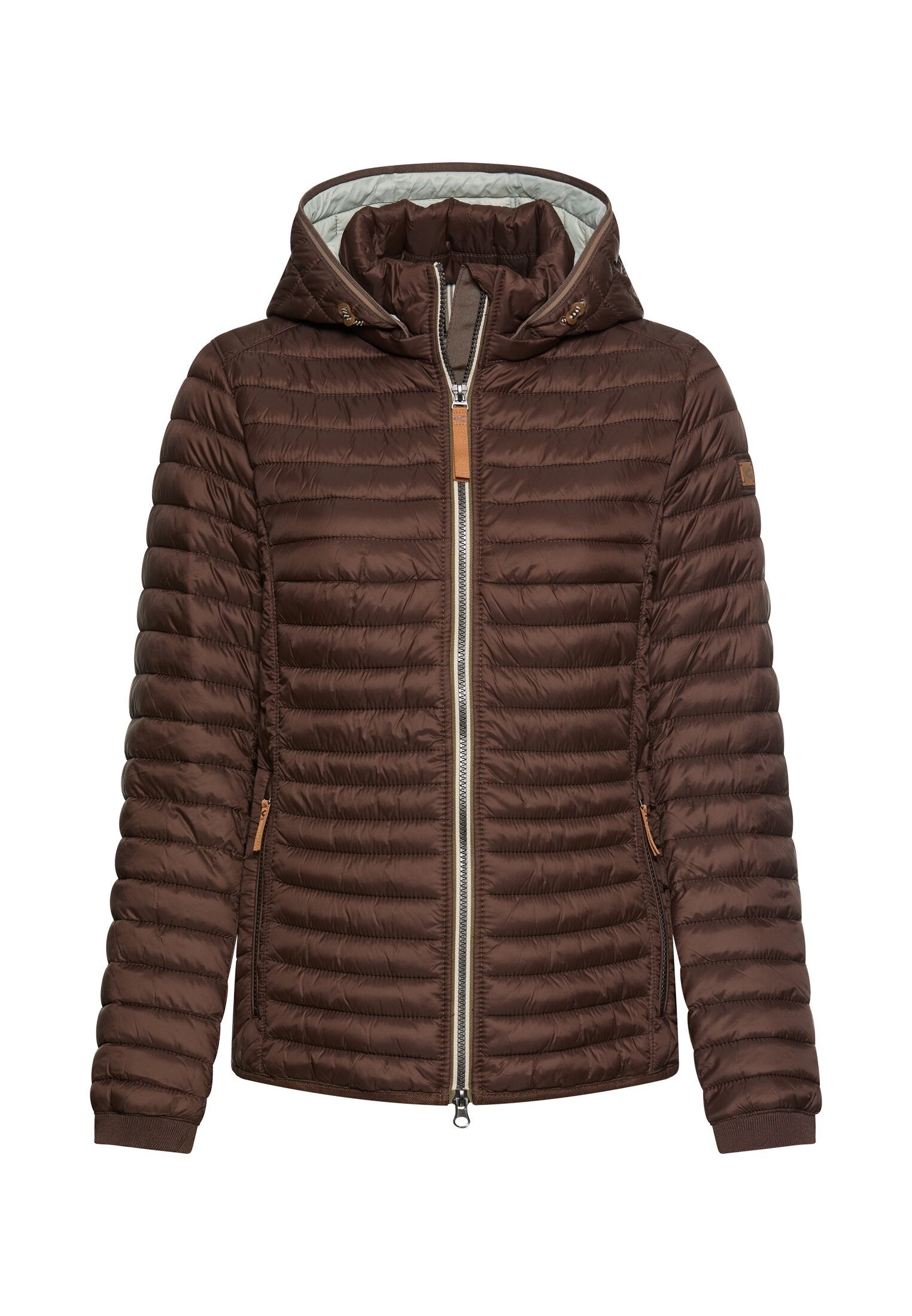 Winddichte Jacke mit seitlichem Strick-Einsatz (Brown)