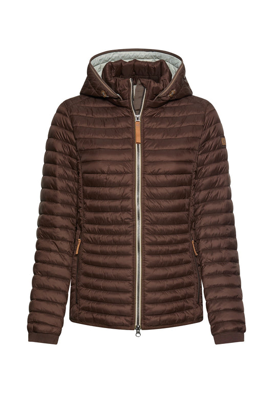 Winddichte Jacke mit seitlichem Strick-Einsatz (Brown)