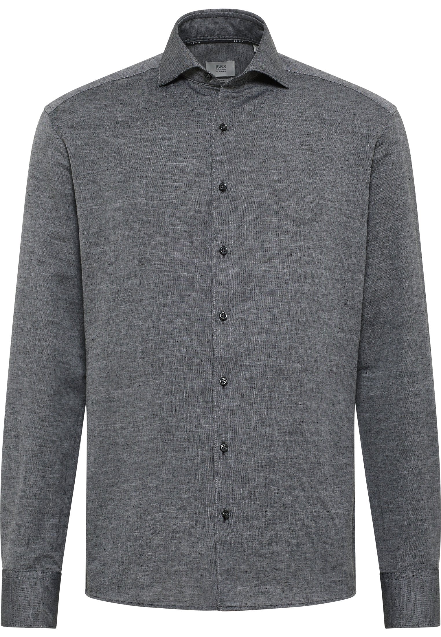 ETERNA unifarbenes Soft Tailoring Shirt MODERN FIT (Schwarz)