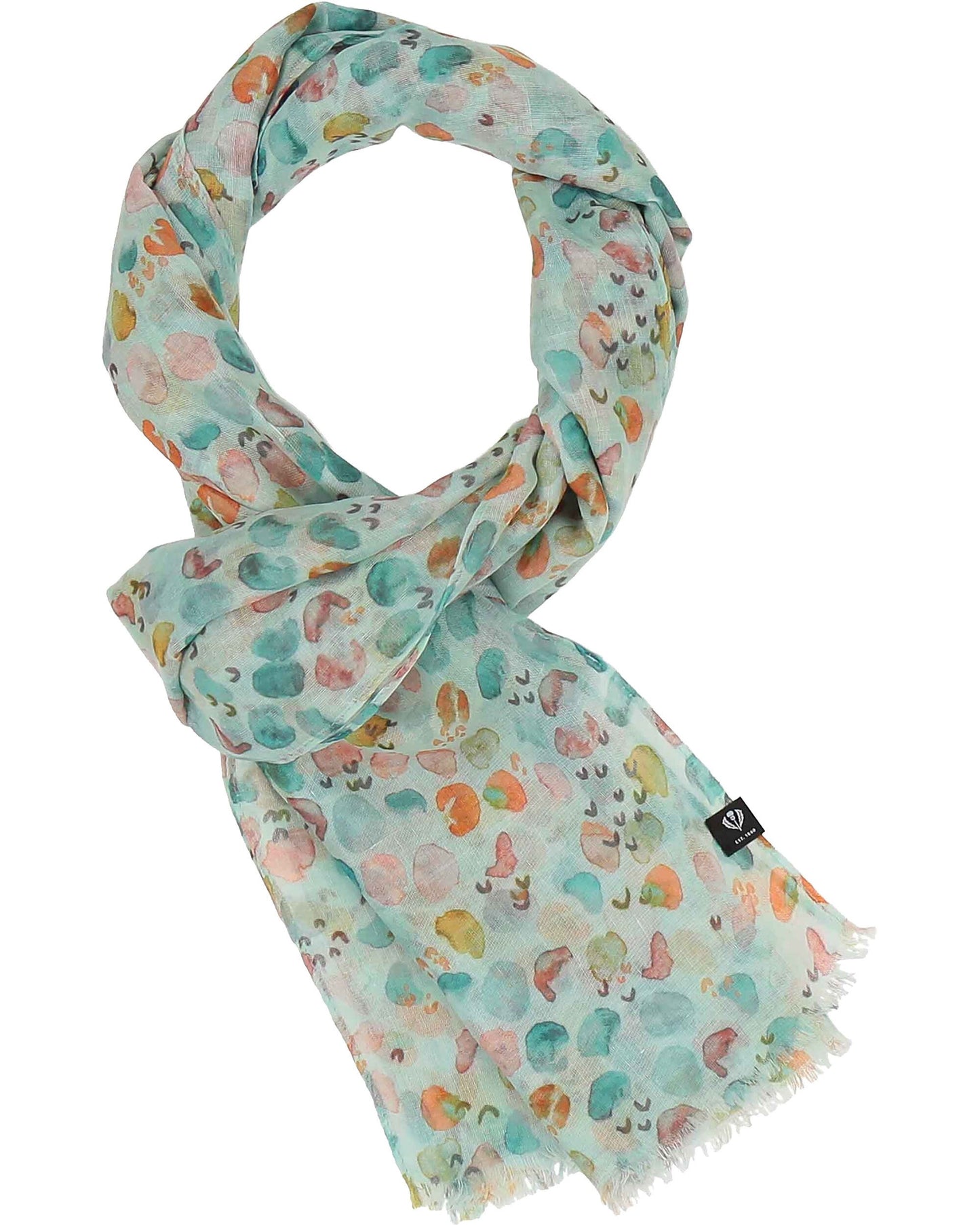 Schal Sustainability Edition - Stola mit Wasserfarben-Punkten (Powder Mint)