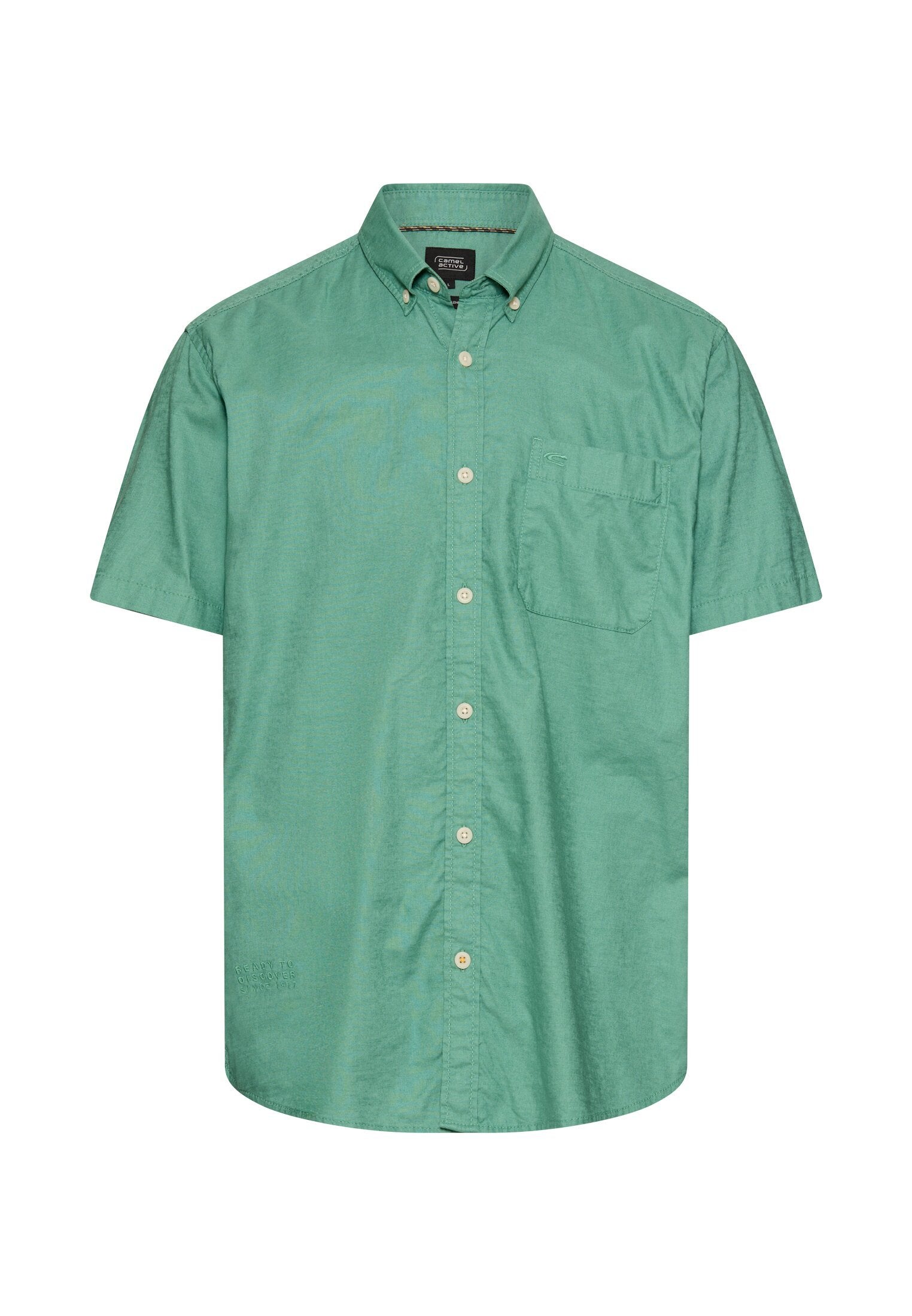 Kurzarmhemd aus Leinenmix (Lagoon Green)