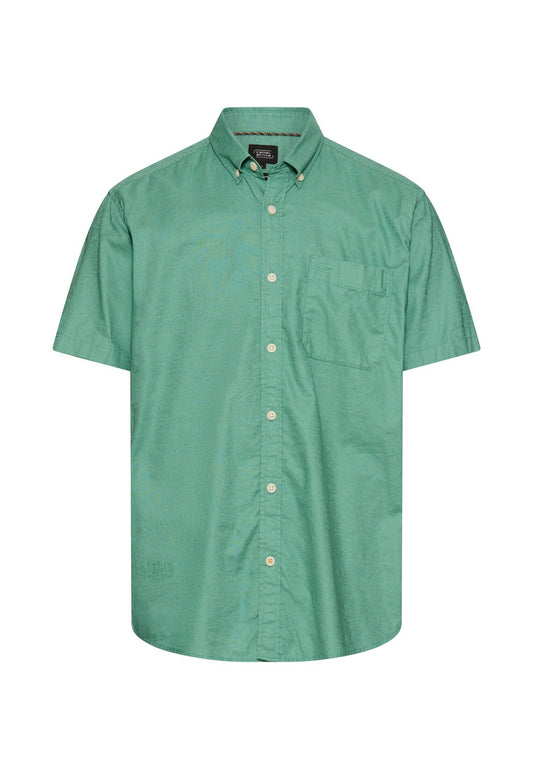 Kurzarmhemd aus Leinenmix (Lagoon Green)