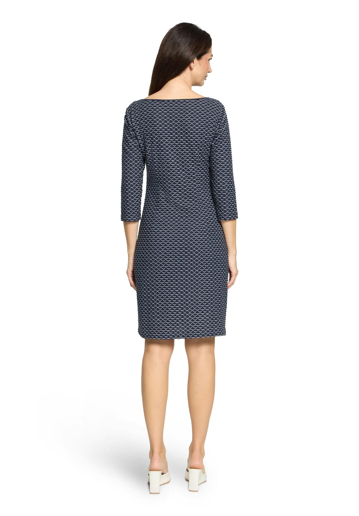 Etuikleid (Dark Blue/cream)