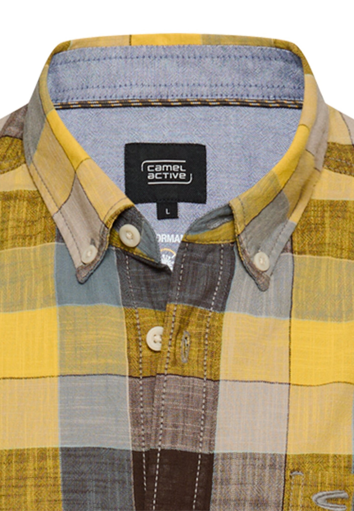 Karohemd aus reiner Baumwolle (Sun Yellow)