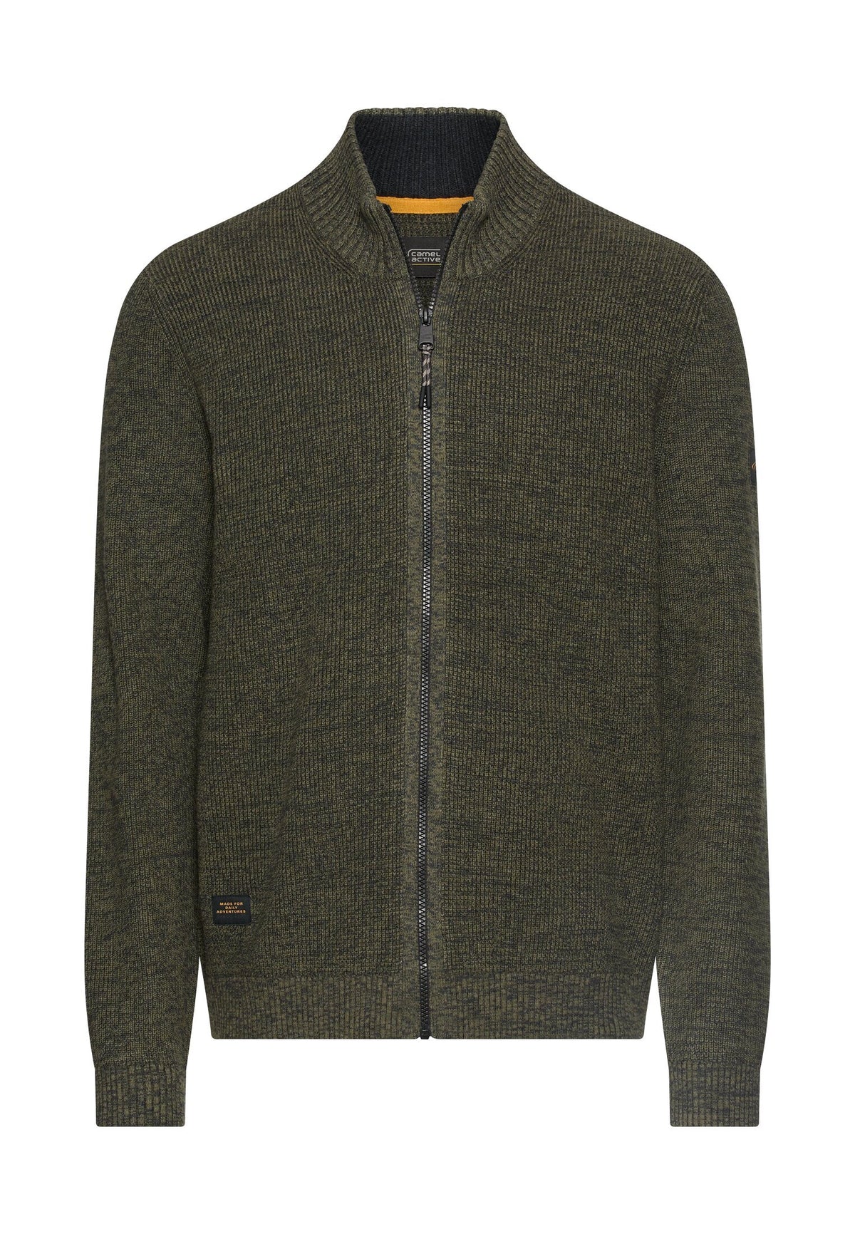 Kernige Strickjacke aus Baumwollgemisch (Dark Olive Green)