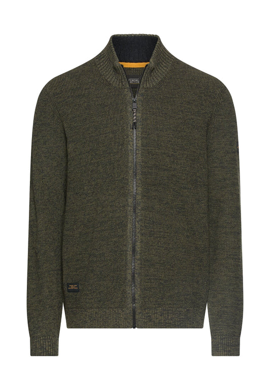 Kernige Strickjacke aus Baumwollgemisch (Dark Olive Green)