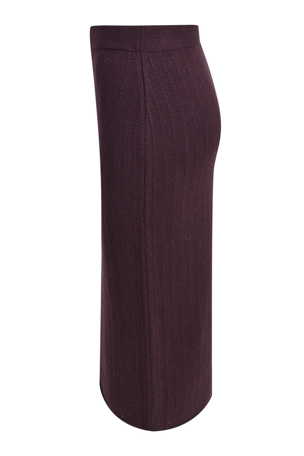Structure Stripe Knit Skirt (Plum)