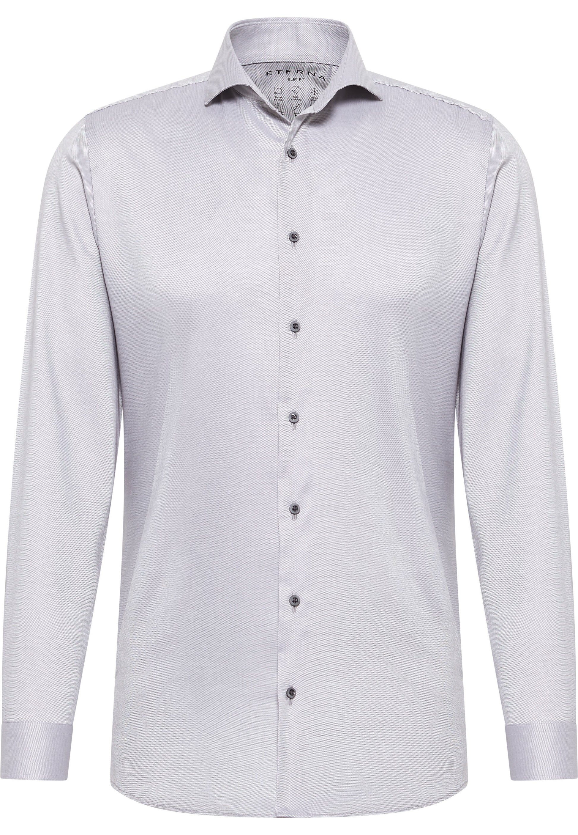 Performance Shirt Natté-Stretch Langarm (Grau)