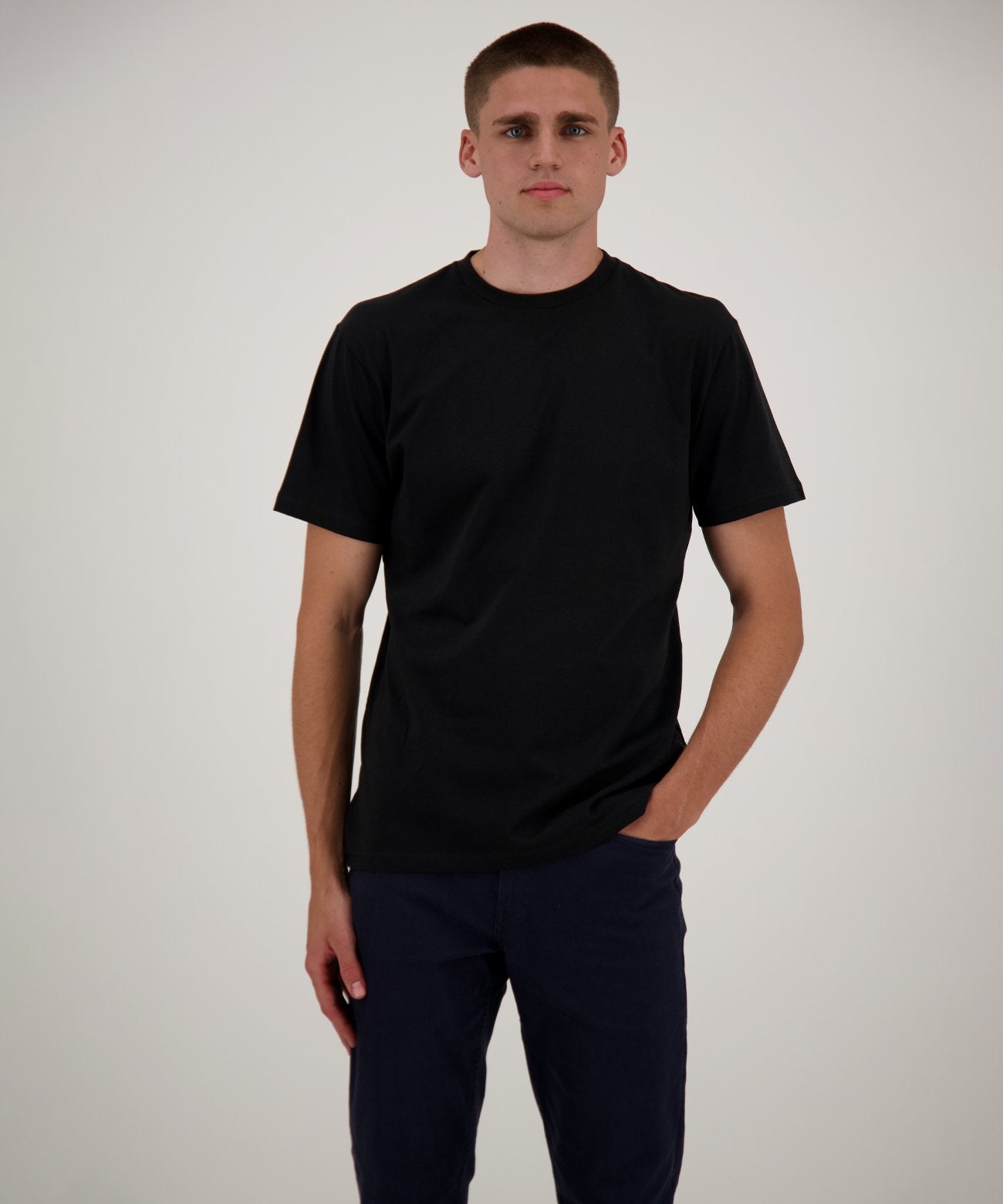 RAGMAN Doppelpack - 2 T-Shirts mit Rundhals (Schwarz)