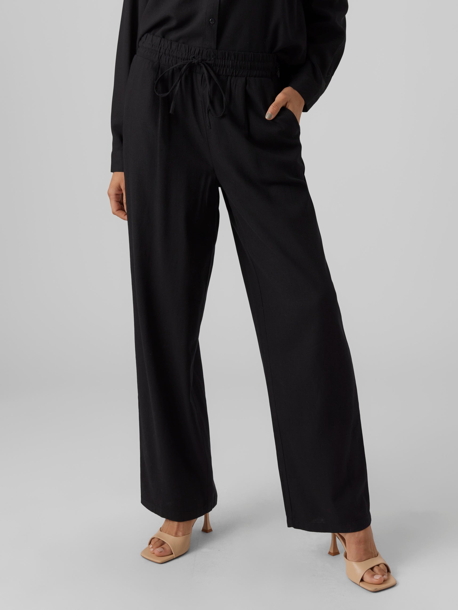 Vmjesmilo Hw Wide Pants Wvn Noos (Black)