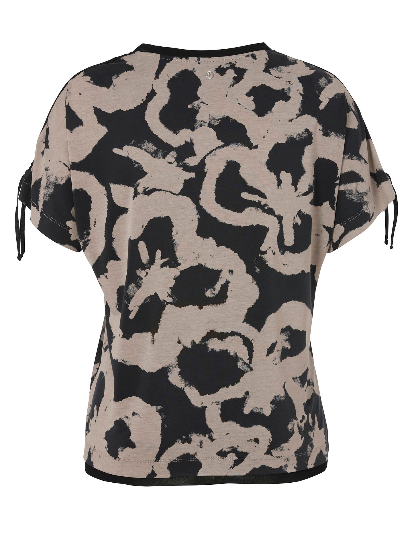 T-Shirt V-Ausschnitt ohne Arm Druck (Black Multicolor)