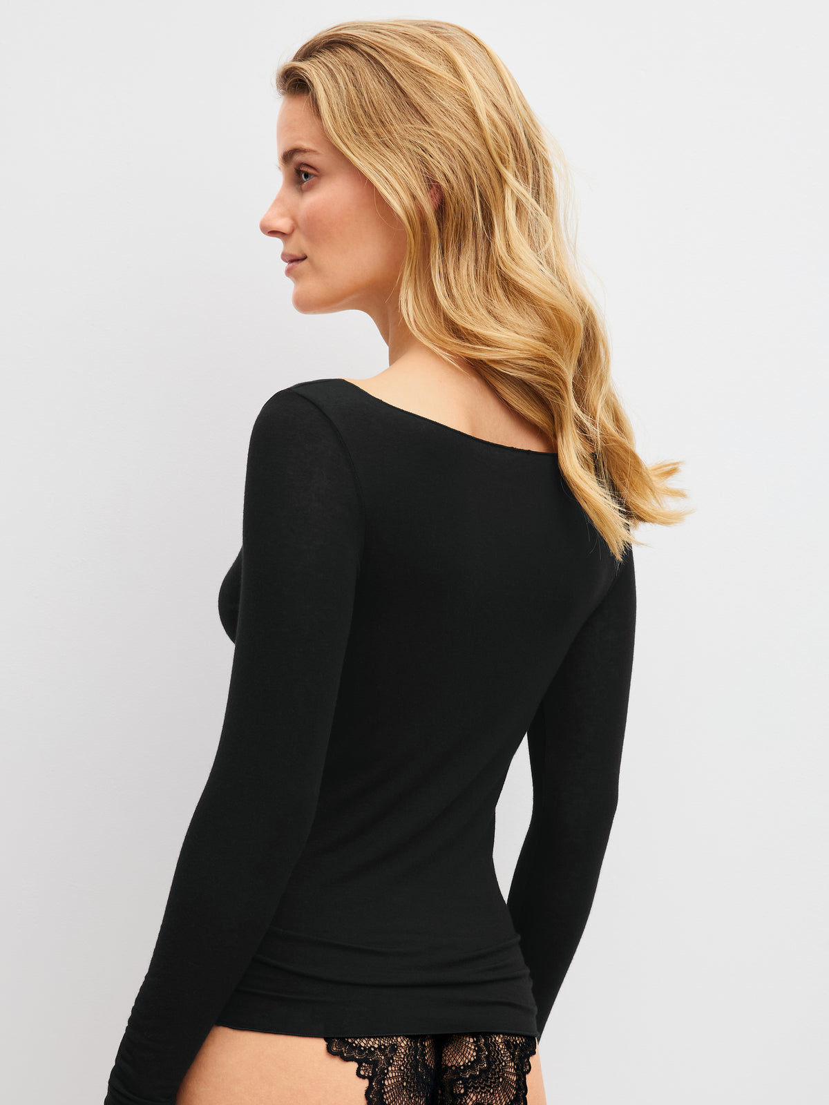 DAMEN Top langarm (Schwarz)