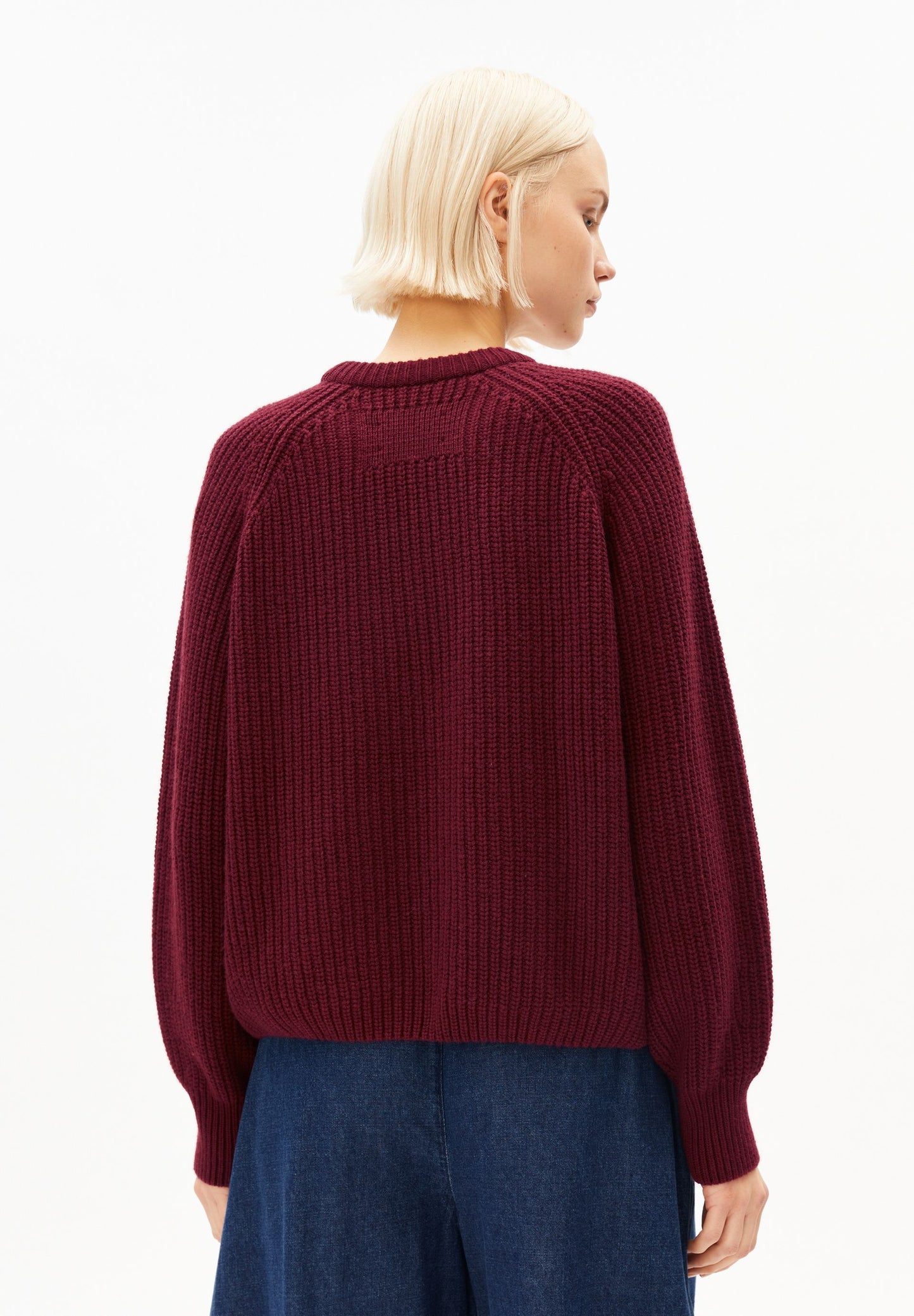 Rib Knit Sweater (Velvet Red)